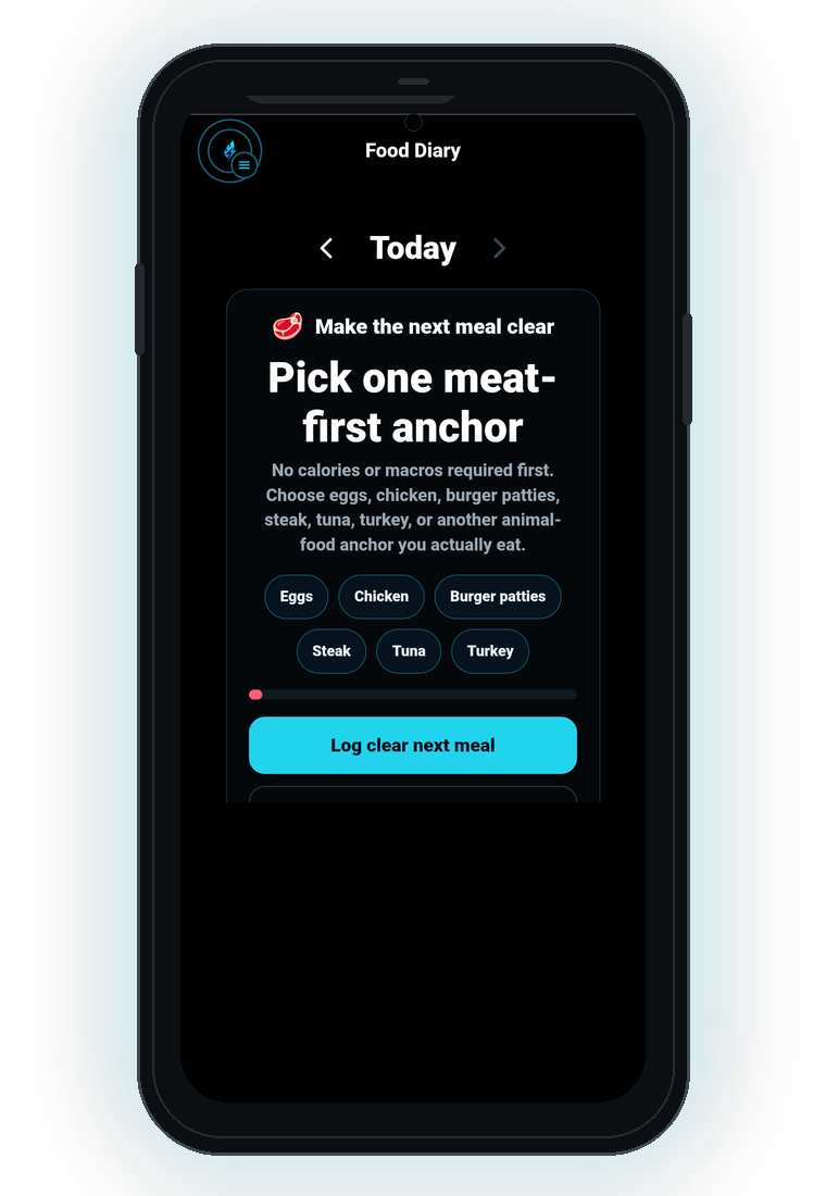 BuildMode Food Diary screen